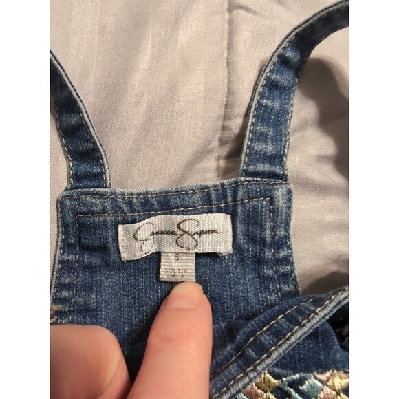 Jessica Simpson Blue Denim Shortall Overalls Girl Toddler Size 5 - Picture 3 of 6